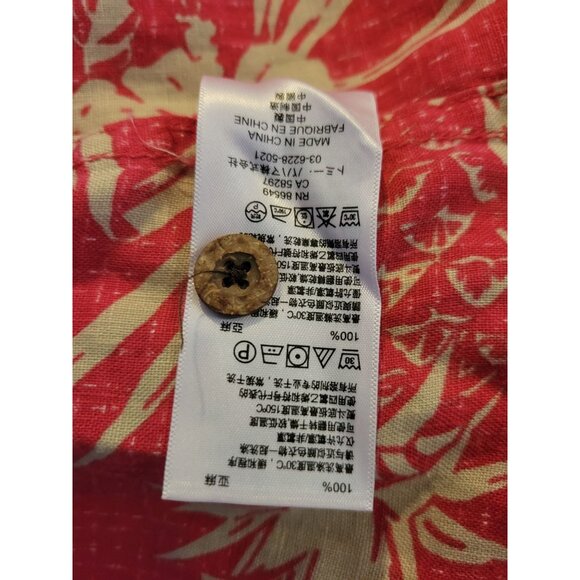 Tommy Bahama Mens Red Floral Linen Hawaiian Shirt XL Island Modern Fit Short Sle - Picture 6 of 6